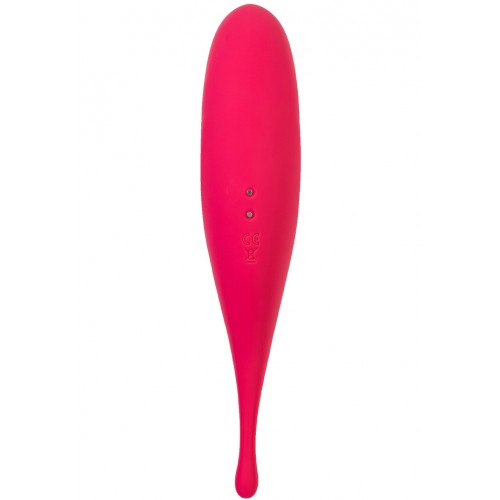Вакуумный стимулятор с вибростимулирующим отростком Satisfyer Twirling Pro красный