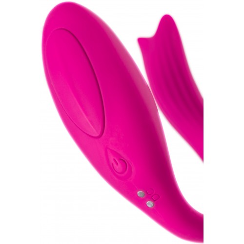 Вибратор для пар A-TOYS Dolphy, силикон, розовый, 9,6 см