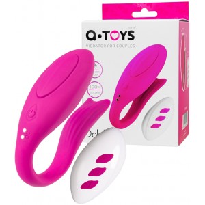 Вибратор для пар A-TOYS Dolphy, силикон, розовый, 9,6 см