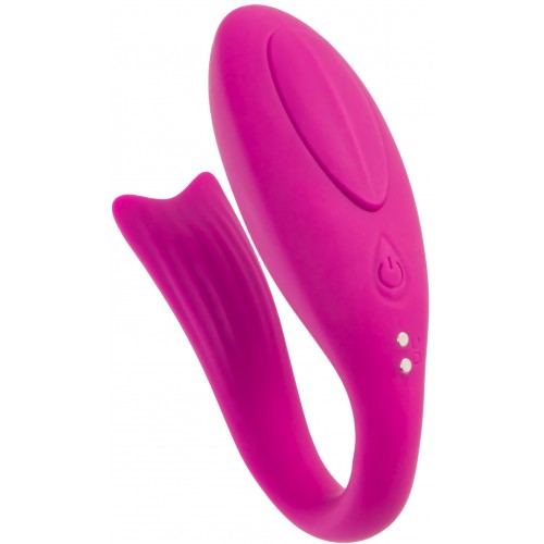 Вибратор для пар A-TOYS Dolphy, силикон, розовый, 9,6 см