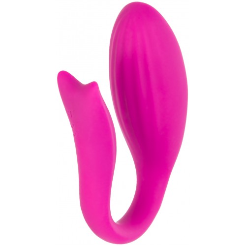 Вибратор для пар A-TOYS Dolphy, силикон, розовый, 9,6 см