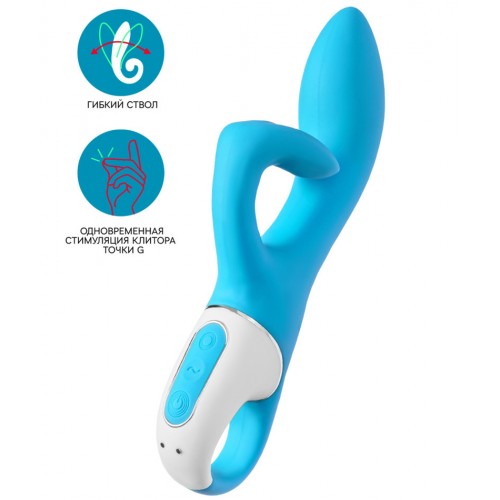 Смарт-вибратор с клиторальным стимулятором Embrace me бирюзовый