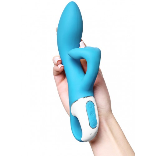 Смарт-вибратор с клиторальным стимулятором Embrace me бирюзовый