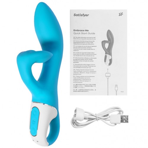 Смарт-вибратор с клиторальным стимулятором Embrace me бирюзовый