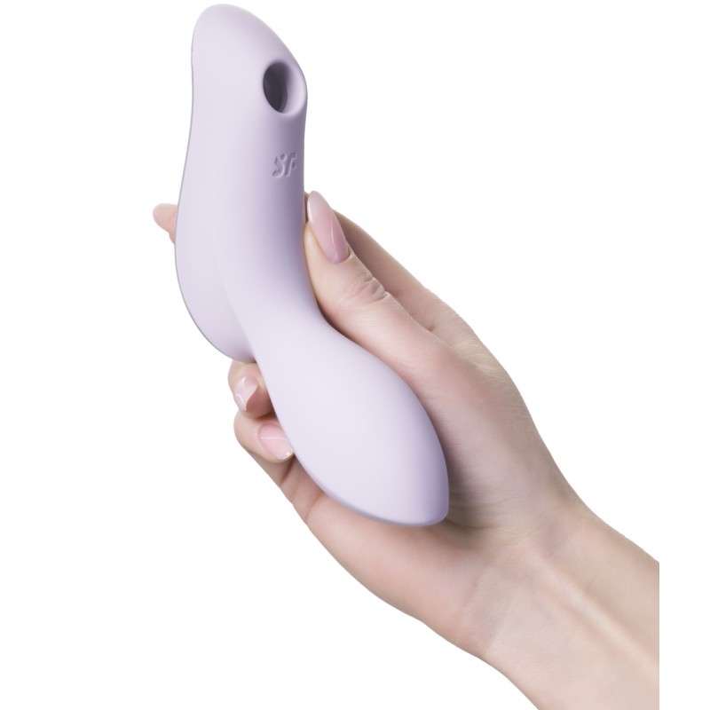 DEMO Вакуумный вибростимулятор для клитора и точки G Satisfyer Curvy Trinity 2 сиреневый