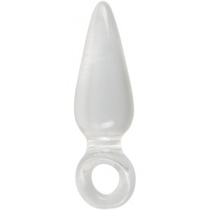 Анальная пробочка с кольцом на пальчик Finger Plug прозрачная (иной угол)