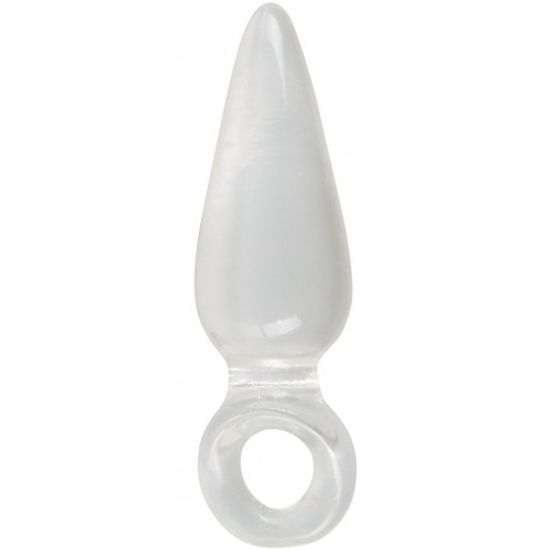 Анальная пробочка с кольцом на пальчик Finger Plug прозрачная