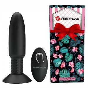 Анальная пробка ДУ с вибрацией и ротацией на ножке