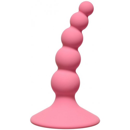 Анальная елочка на присоске First Time Ribbed Plug Pink