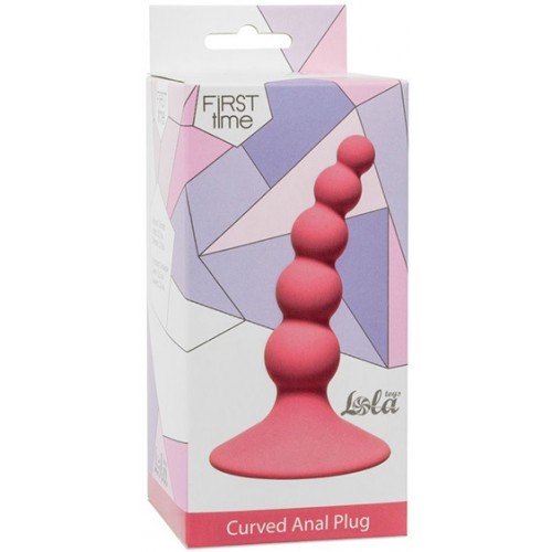 Анальная елочка на присоске First Time Ribbed Plug Pink