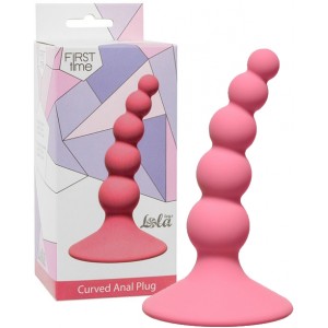 Анальная елочка на присоске First Time Ribbed Plug Pink