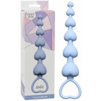 Силиконовая анальная цепочка Hearts Beads Blue