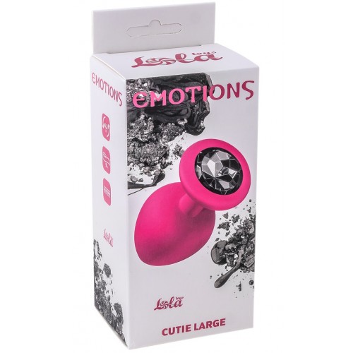 Анальная пробка Emotions Cutie Large Pink Black Crystal