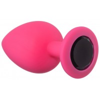 Анальная пробка Emotions Cutie Large Pink Black Crystal