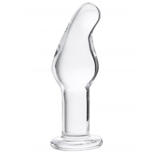 Анальная втулка Sexus Glass, стекло, прозрачная, 14,5 см, Ø 4 см (иной угол)