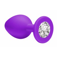 Анальная пробка Emotions Cutie Medium Purple clear crystal