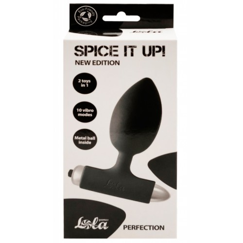 Анальная пробка с вибрацией Spice It Up New Edition Perfection черная
