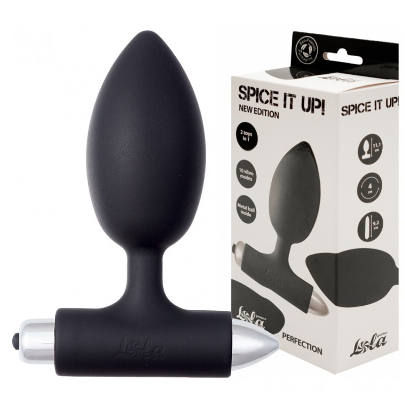 Анальная пробка с вибрацией Spice It Up New Edition Perfection черная