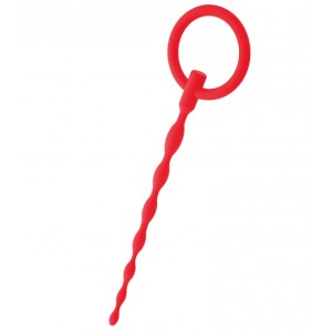 Уретральный плаг Black & Red by TOYFA, силикон, красный, 16 см (иной угол)