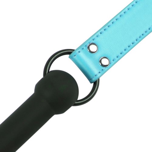 Силиконовый кляп-трензель голубого цвета