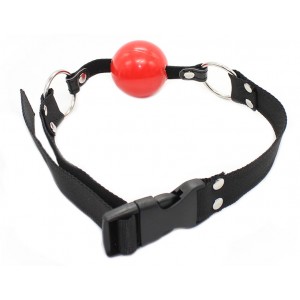 Силиконовый красный кляп-шар (иной угол)