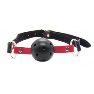 Кляп-шар черно-красный 4,5 см (иной угол)