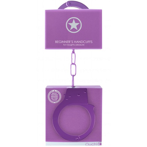 Фиолетовые металлические наручники Ouch Beginners Handcuffs
