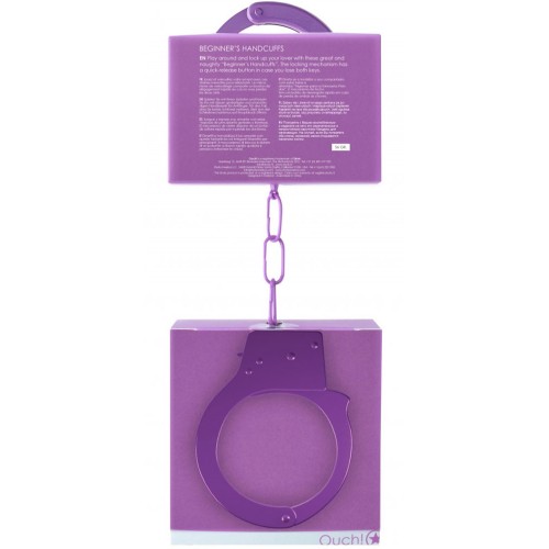 Фиолетовые металлические наручники Ouch Beginners Handcuffs
