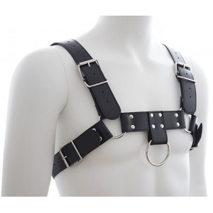 Мужская сбруя черного цвета (иной угол)