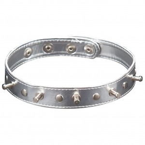 Серебристый ошейник-чокер с шипами Sitabella (иной угол)