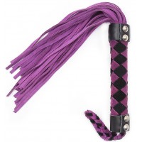 Черно-фиолетовая плеть с узором замшевая 28 см