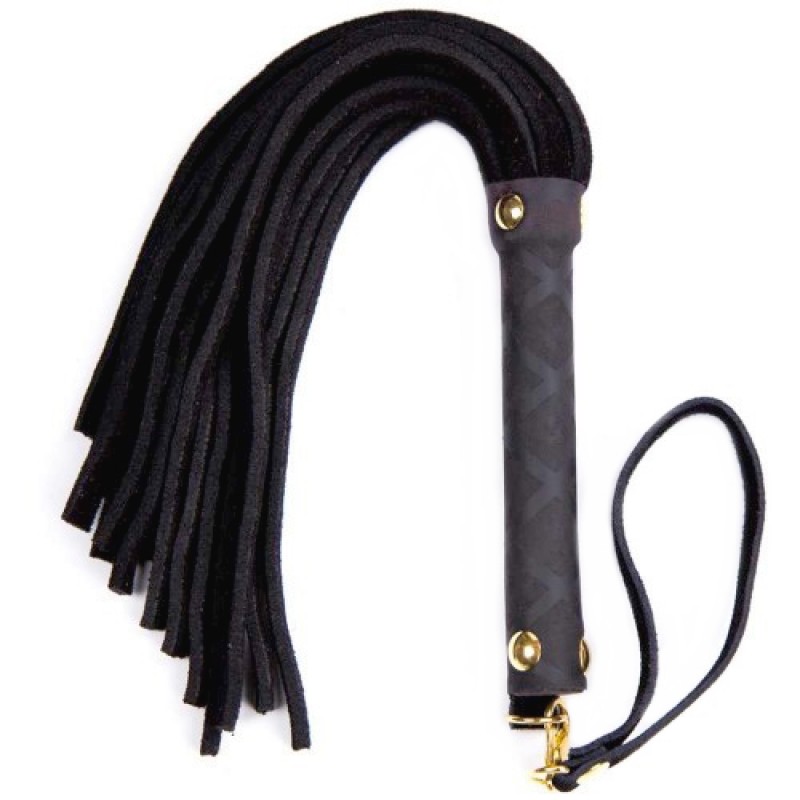 Компактная черная замшевая плеть 