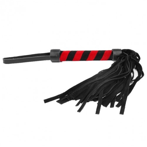 Черно-красная плеть из замши