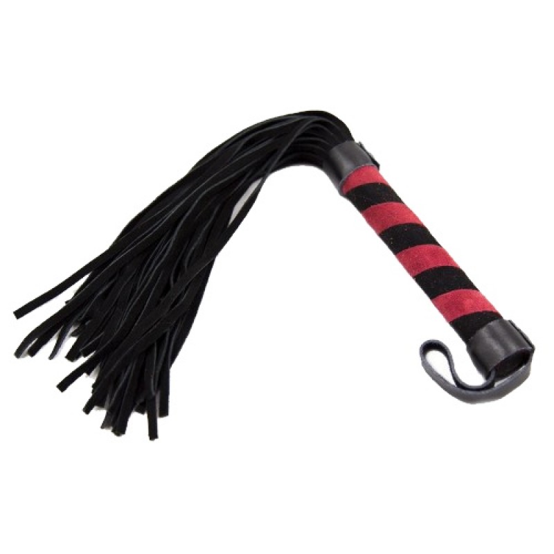 Черно-красная плеть из замши