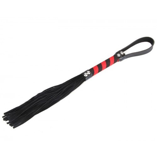 Черно-красная плеть из замши