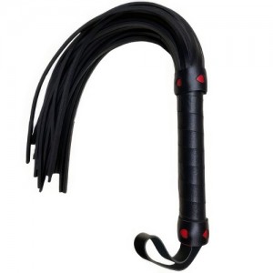 Черная плеть с красными сердечками (иной угол)