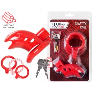 Пояс верности мужской Black&Red by TOYFA, ABS пластик, красный, 10 см