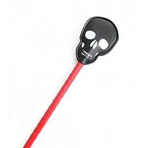 Красно-черный стек с наконечником в виде черепа 70 см (иной угол)