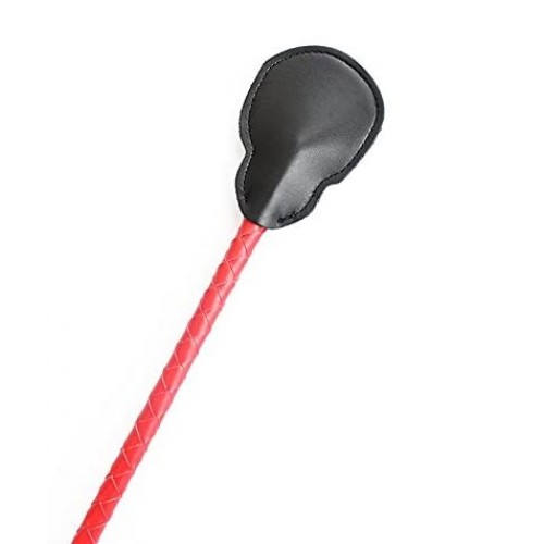 Красно-черный стек с наконечником в виде черепа 70 см