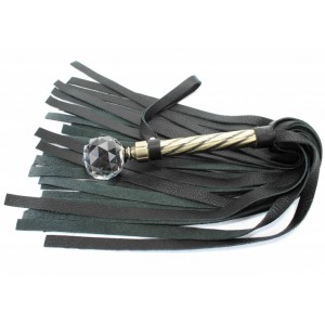 Эксклюзивная кожаная плеть с широкими хвостами 60 см (иной угол)