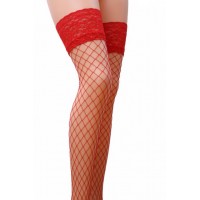 Чулки ST021 красные  на силиконе размер 5