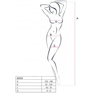 Ажурный боди-комбинезон белого цвета BS058 размер S/L (иной угол)