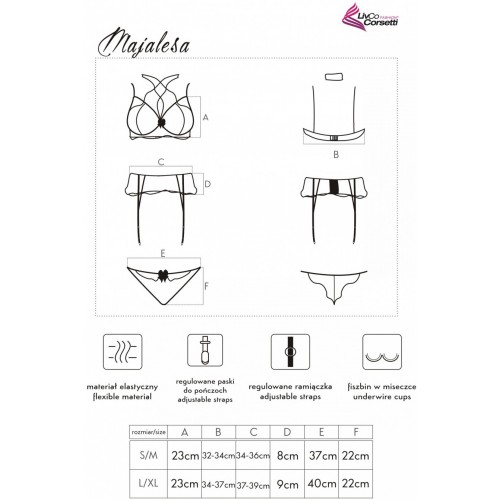 Сексуальный кружевной комплект с поясом для чулок Maja L/XL