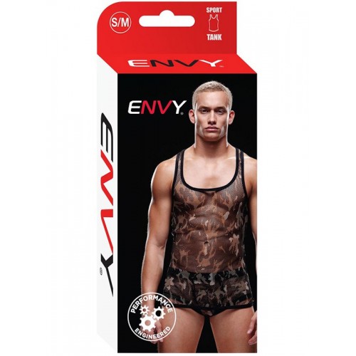 Мужская майка-борцовка в мелкую сетку Envy милитари S/M