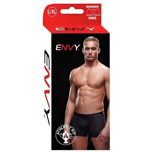 Мужские трусы-боксеры с мокрым эффектом в сеточку Envy черные L/XL