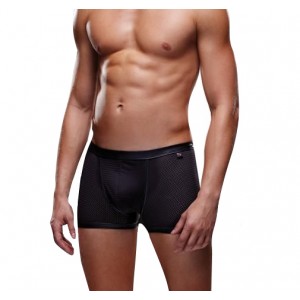 Мужские трусы-боксеры с мокрым эффектом в сеточку Envy черные L/XL