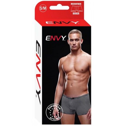 Мужские трусы-боксеры в полоску Envy черно-белые S/M