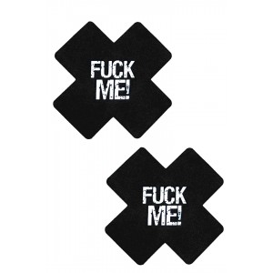 Набор дерзких пэстисов для груди Fuck Me (иной угол)
