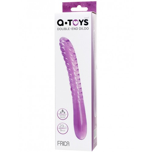 Двусторонний фаллоимитатор A-Toys by TOYFA Frica, TPE, фиолетовый, 23 см