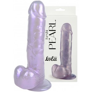 Перламутровый фаллос с мошонкой Keshi Pearl фиолетовый 19 см